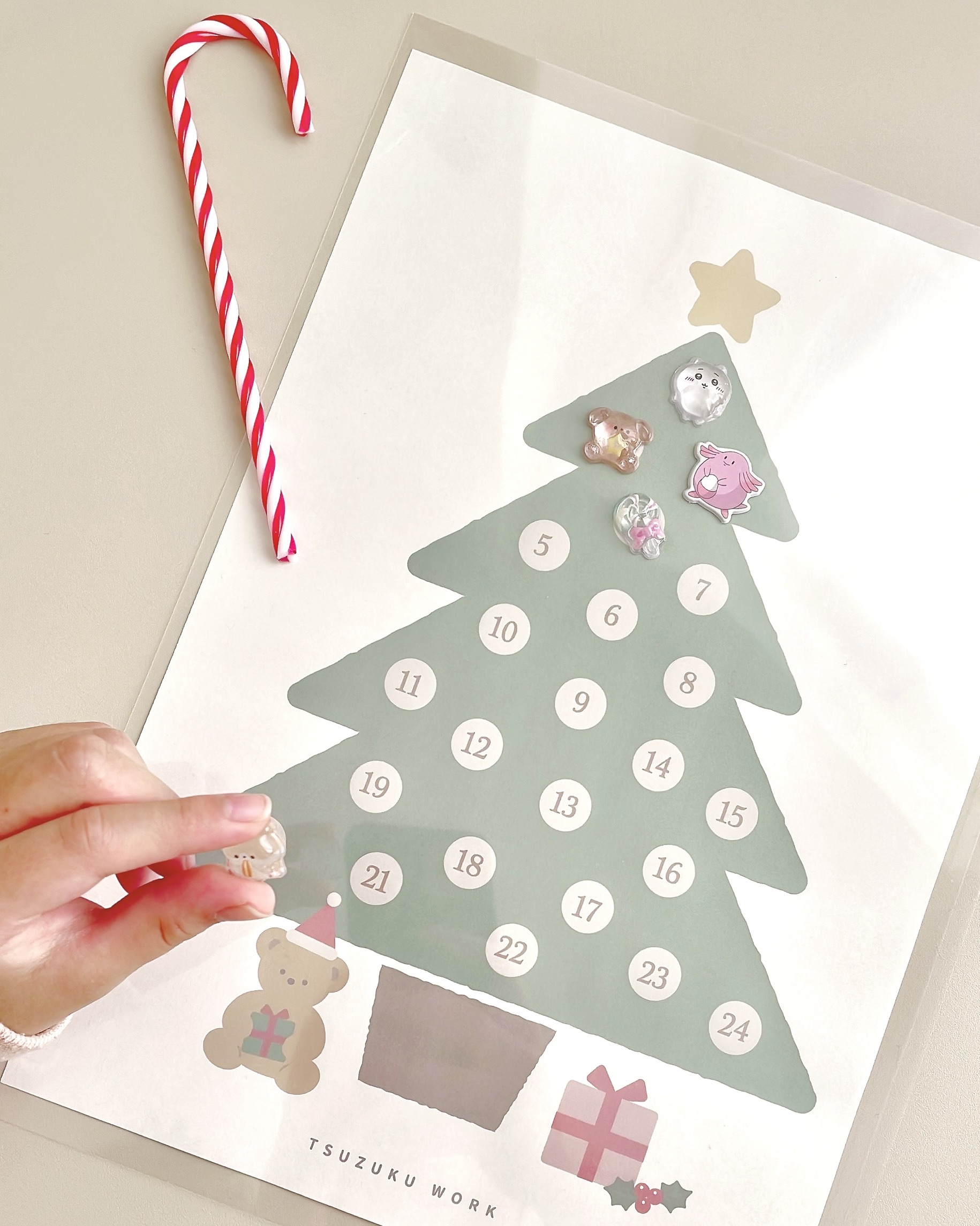 ラミネートしたアドベントカレンダー